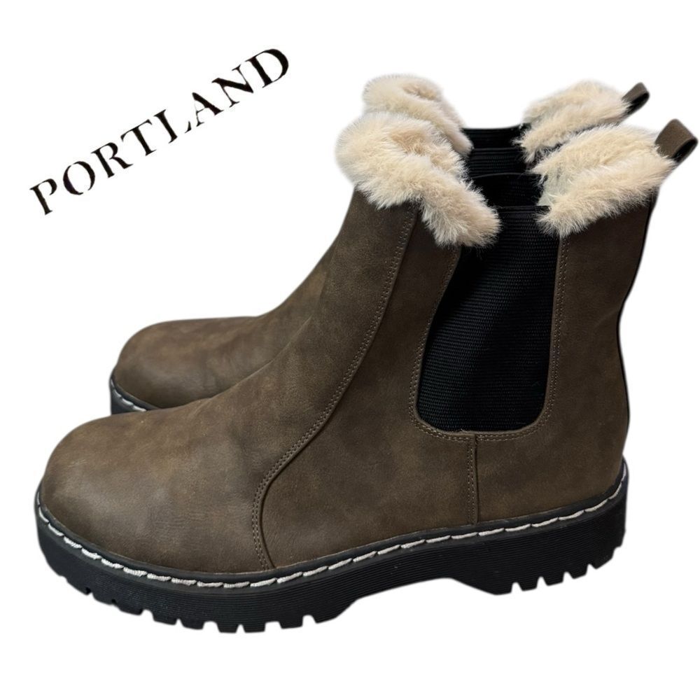 Portland Boot Company Brown Helena Pohel Pull-on Ankle Boots Booties 11 - Picture 2 of 6
